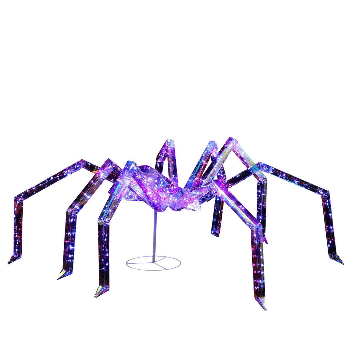 3FT Light Up Halloween Spider - Iridescent Outdoor Decoration with 340 LED Lights for Yard, Porch, and Garden Parties
