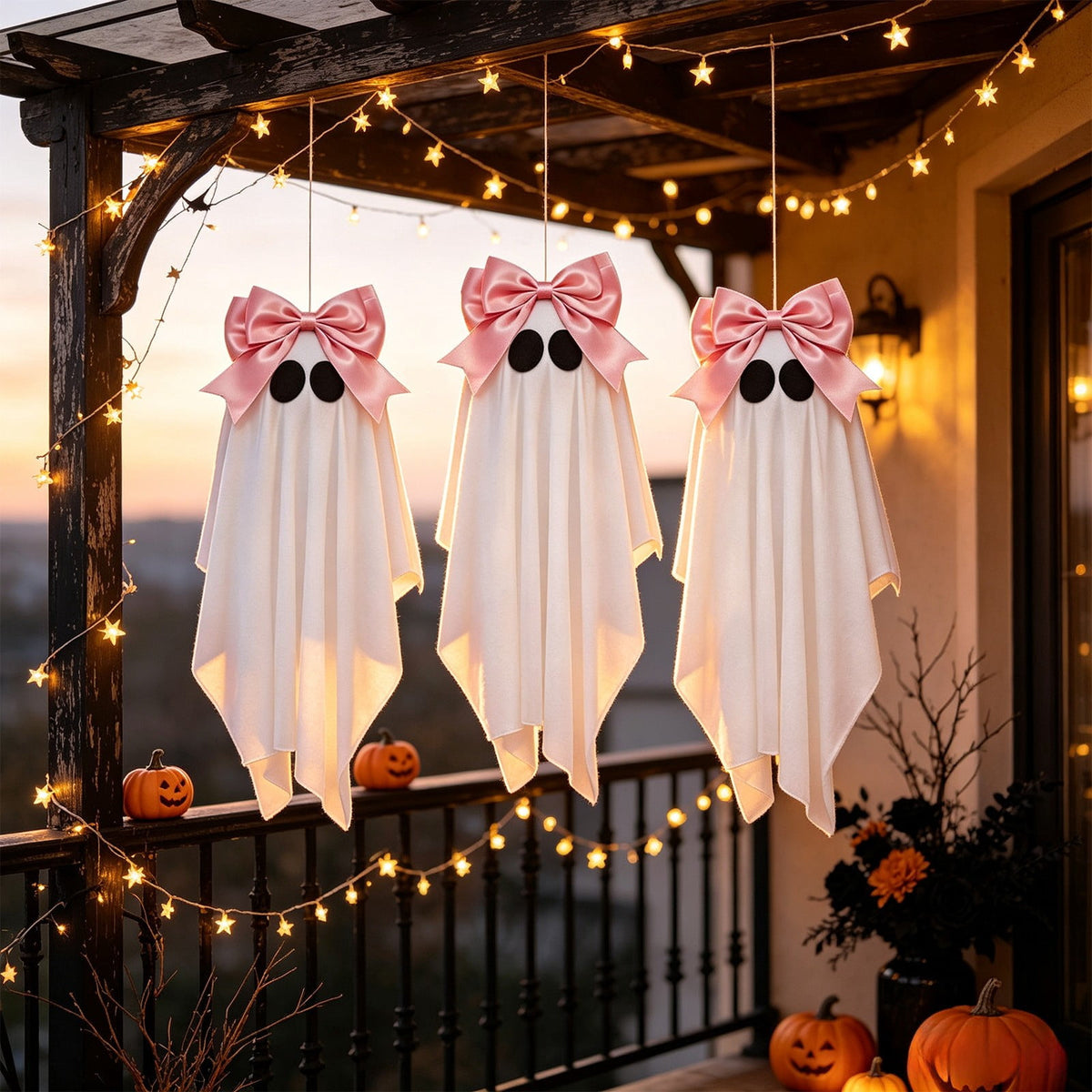 Halloween Decorations 3PC Light Up Ghost Spooky Ghost Decor with Remote for Porch Home Indoor Outdoor Garden Yard Lawn Party Decor