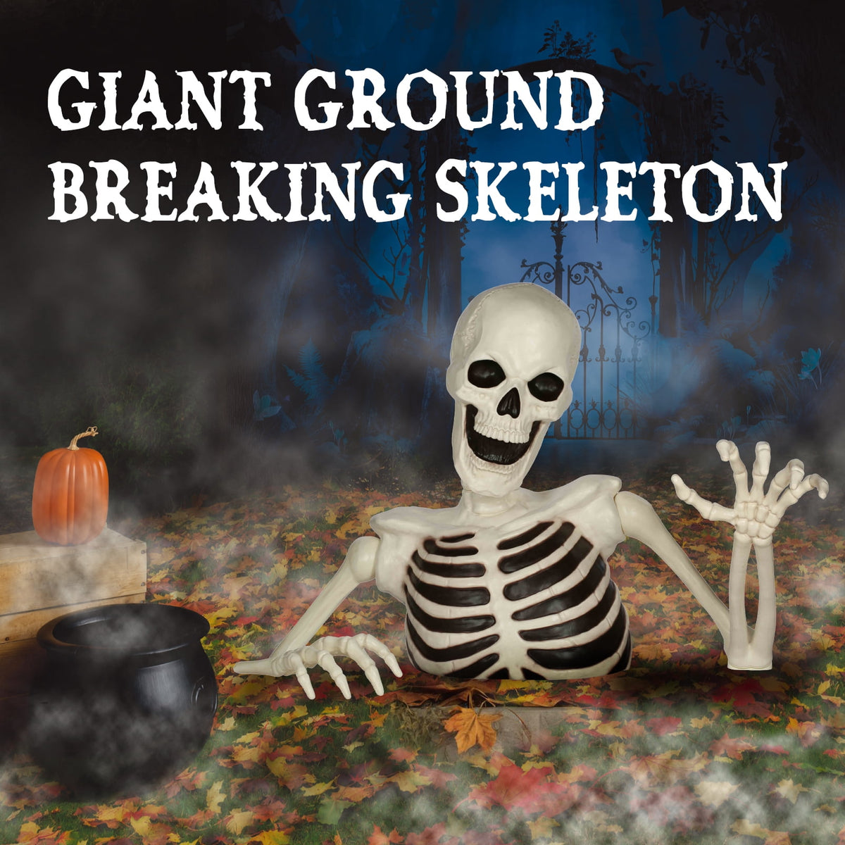 Seasons 35" Halloween Giant Groundbreaker Skeleton, Halloween Decoration for Outdoor Lawn Yard and Porch