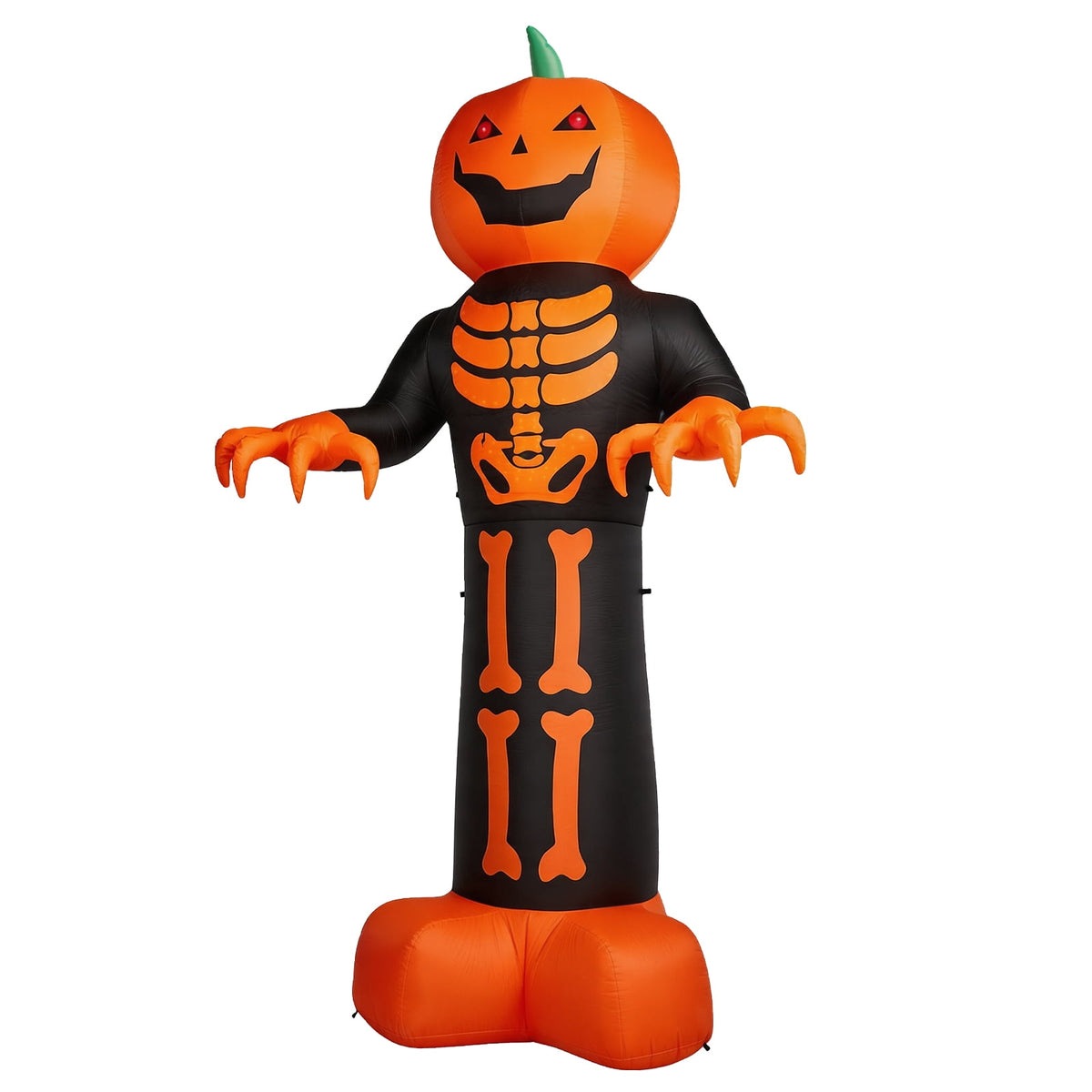 12ft Giant Halloween Inflatable Grim Reaper with Skeleton Ribs and Pumpkin 115 LED Lights