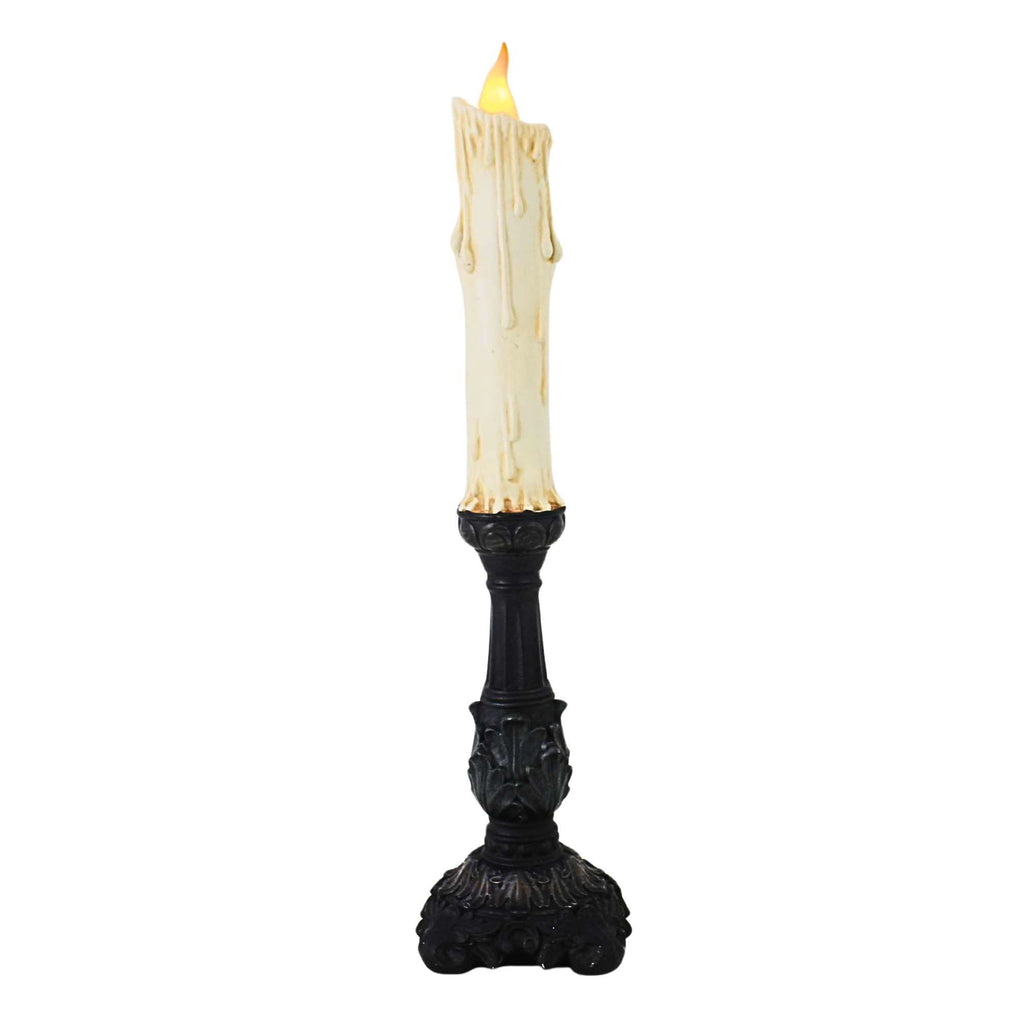 December Diamonds 17.00In 17 Inch Spooky Face Candlestick, Resin, Halloween Light 2930563