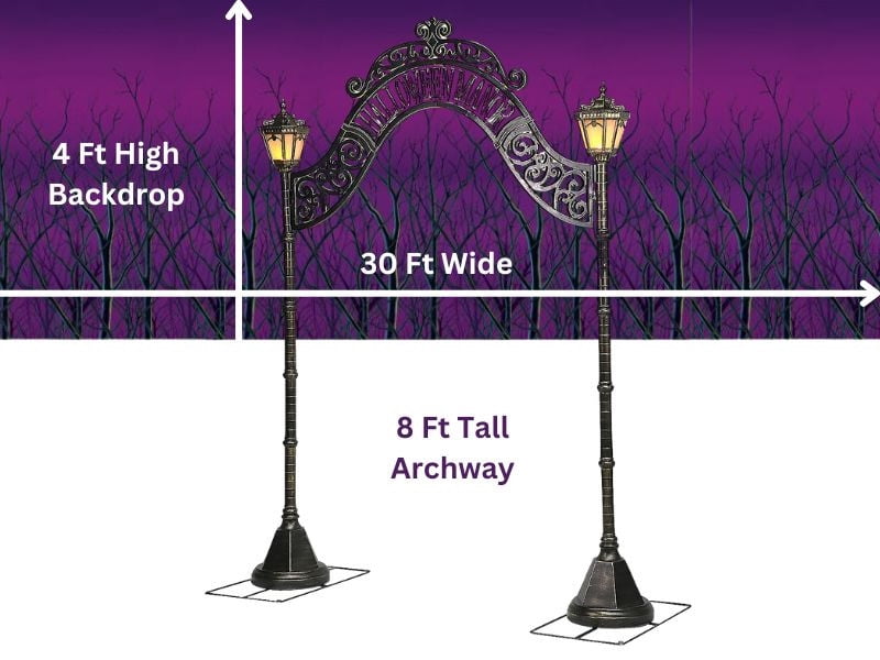 Seasonal Visions 8 ft Halloween Manor Archway Prop - Gray