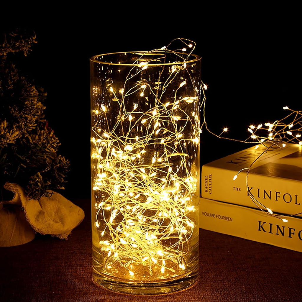 Plug-in Christmas Lights with Remote,30M 1000LED Waterproof Starry Cluster Fairy Lights, Copper Wire String Light for Indoor and Outdoor Use, Christmas Tree