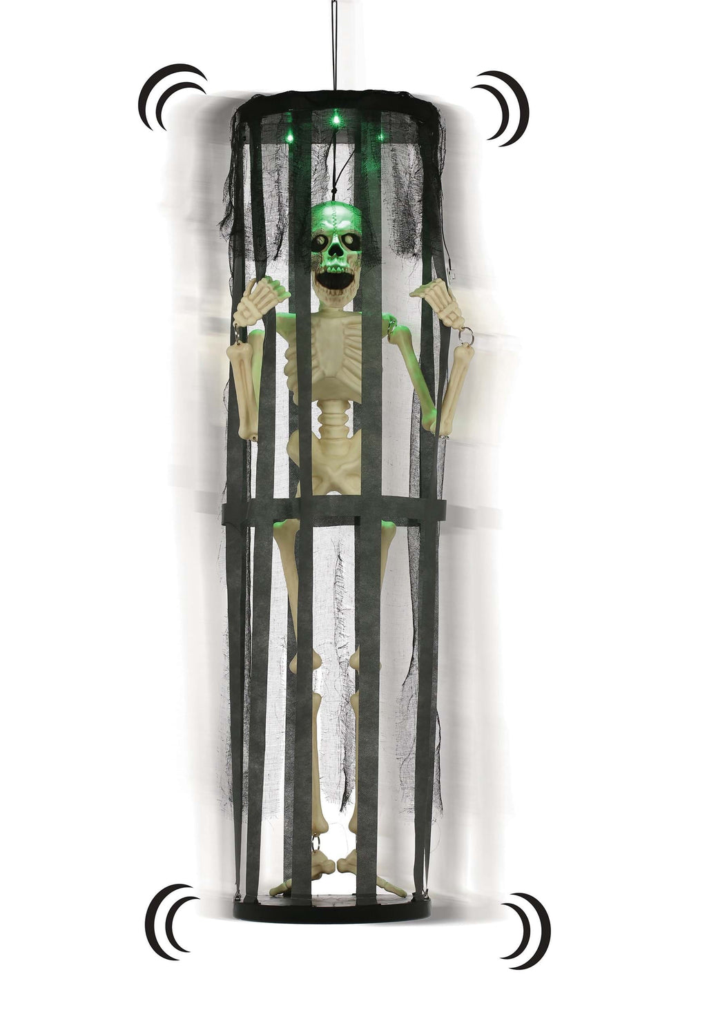 40" LED & Sound Shaking Skeleton in Cage Decoration