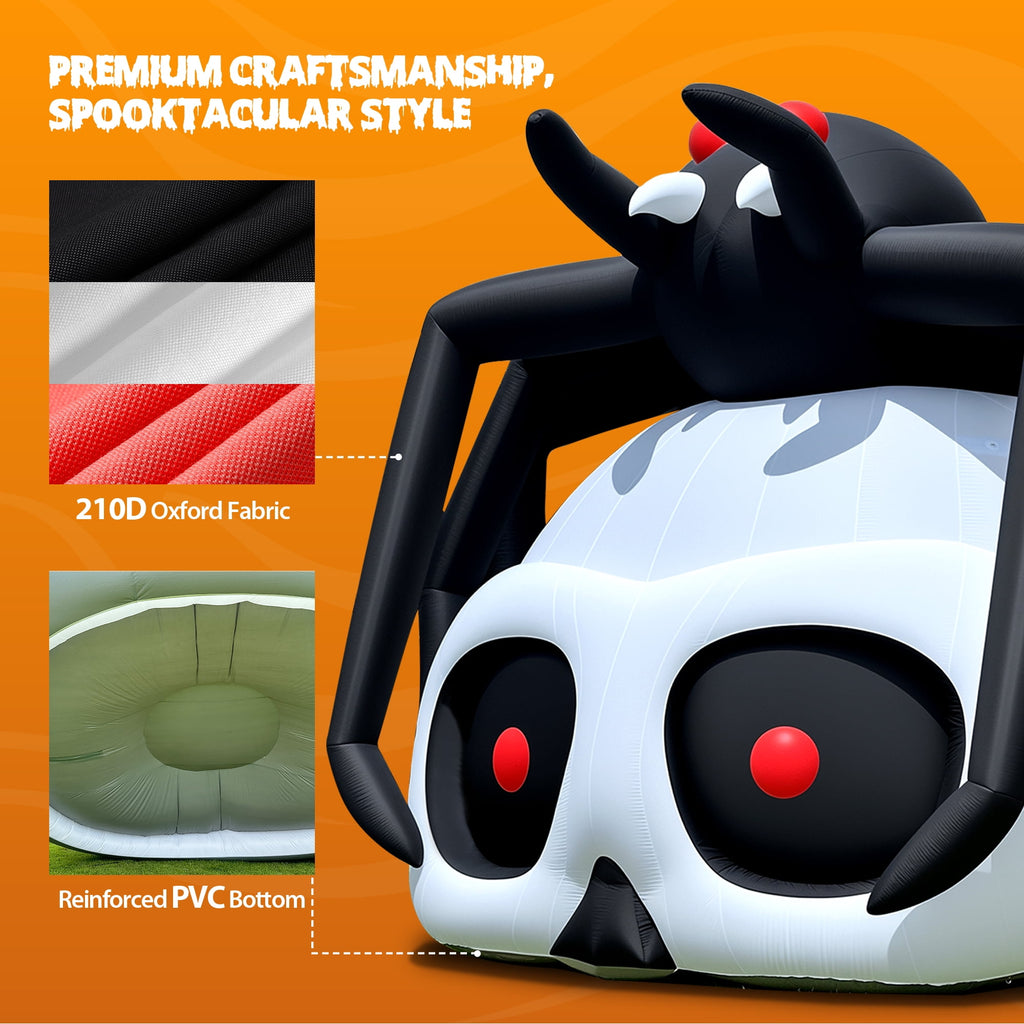 Wellcomer 20ft Giant Inflatable Spider-Skull with Blower - Halloween Outdoor Decor