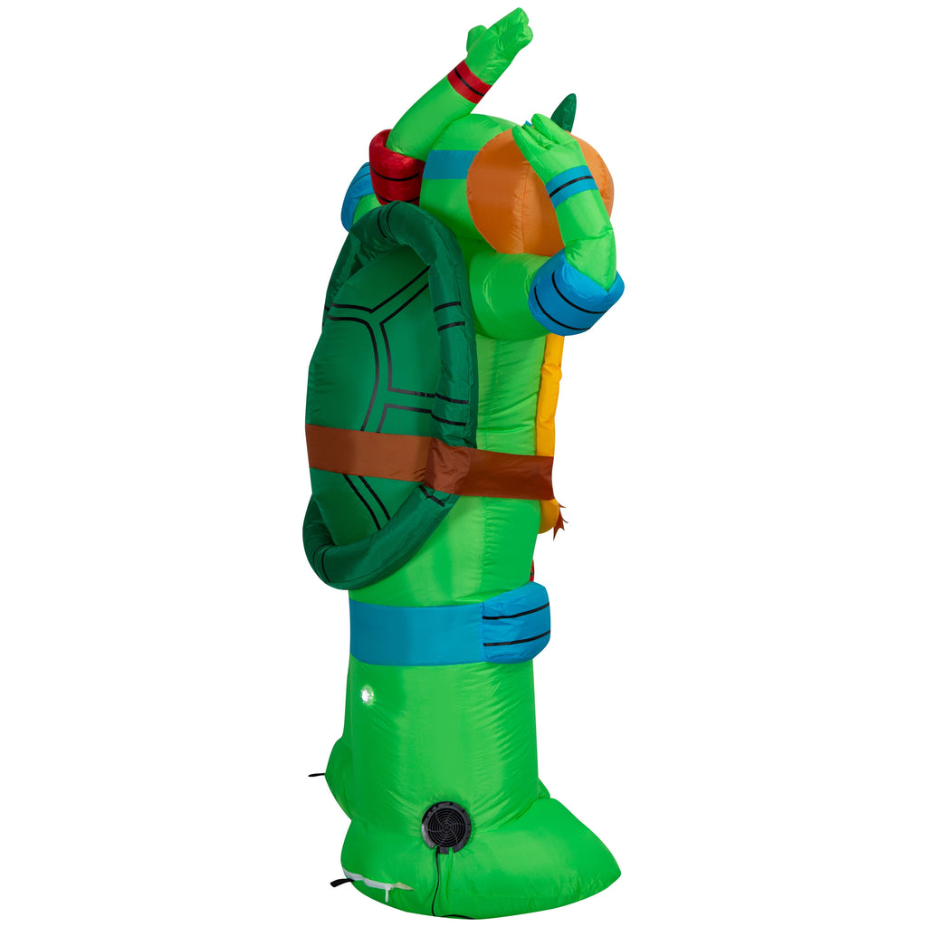 Gemmy 6 ft Teenage Mutant Ninja Turtles Leonardo and Raphael Halloween Inflatable with Jack-O-Lantern, Lighted Indoor Outdoor Yard Decoration