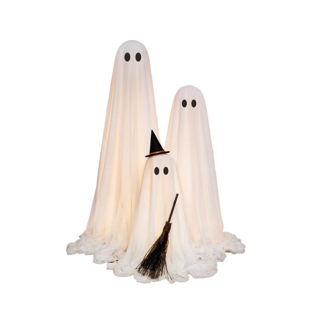 Halloween Decorations 3PC Light Up Ghost Spooky Ghost Decor with Remote for Porch Home Indoor Outdoor Garden Yard Lawn Party Decor