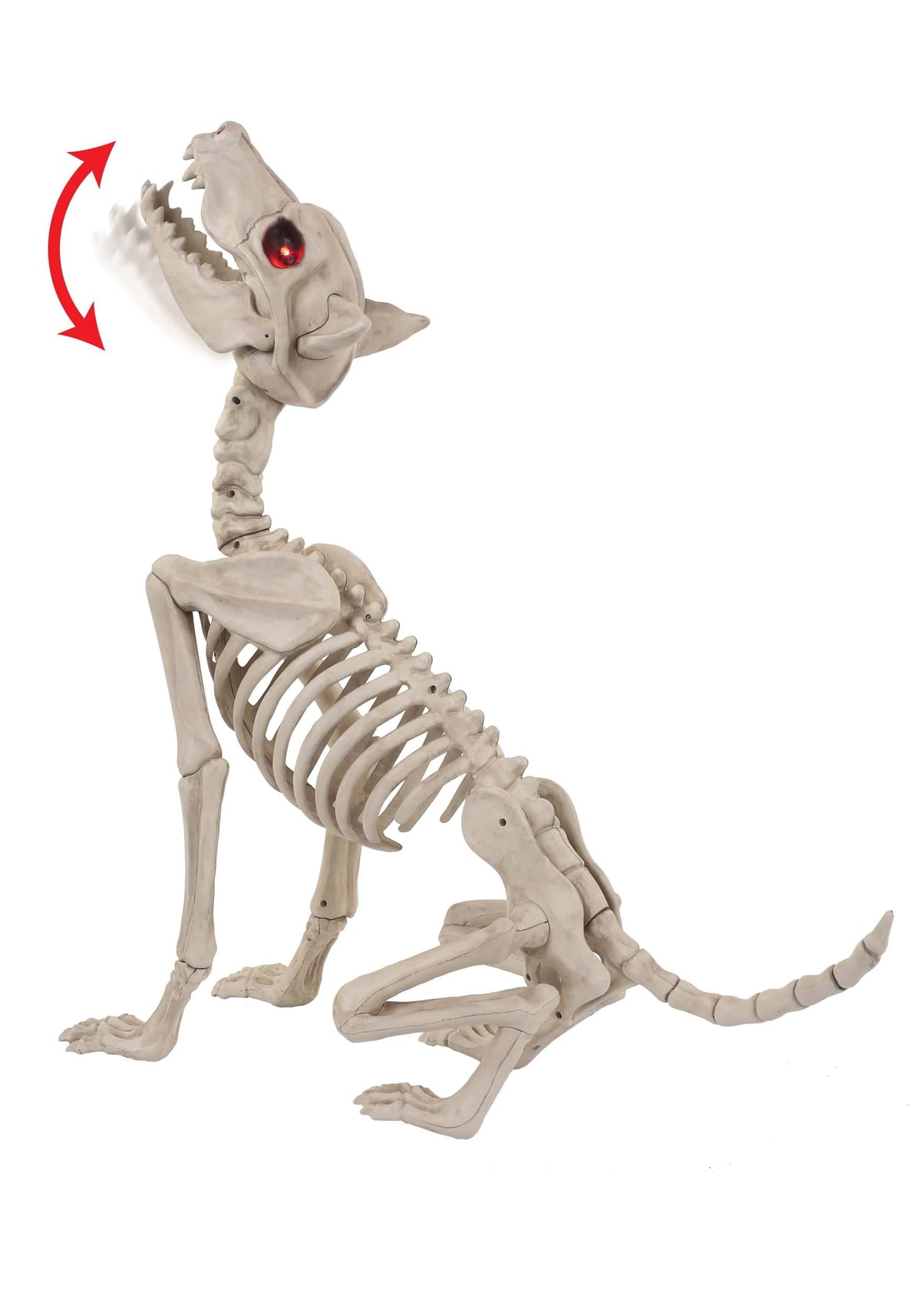 Seasons Red 27.5 in. Prelit Animated Wolf Skeleton Halloween Decor