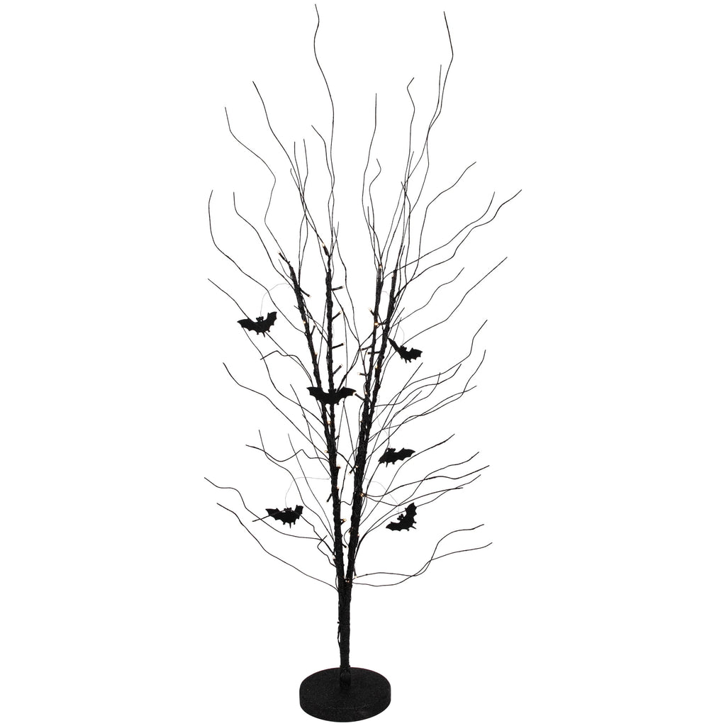 Northlight Pre-Lit Halloween Branch Tree with Bats - 50" - Black - LED Warm White