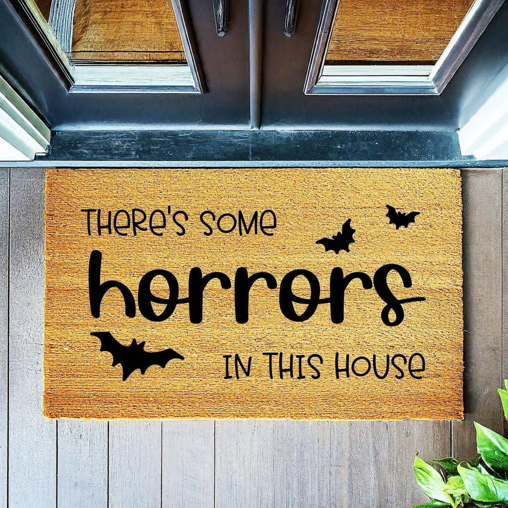 There's Some Horrors In This House Door Mat | Funny Halloween Doormat | Welcome Mat | Cheeky Halloween Decor | Home Doormat | Halloween