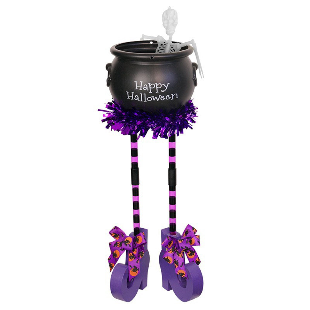 Witch Halloween Decorations Cauldron Halloween Decor Large Cauldron Halloween Decor with Glow Skeleton Indoor Halloween Table Decor Halloween Party Decor Spooky Halloween Bucket