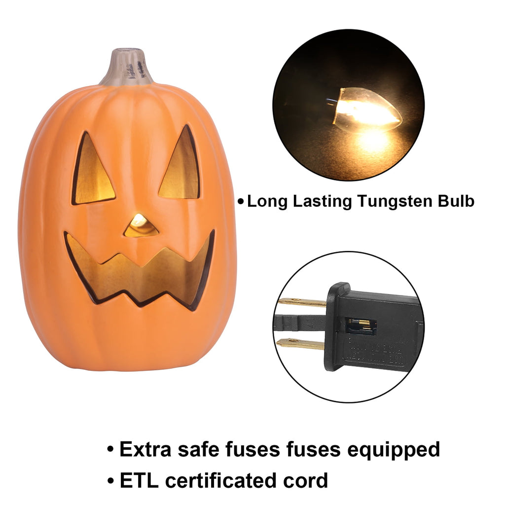 4Pack LED Lighted Jack O Lantern Indoor Outdoor Halloween Large Pumpkin Lantern Decoration