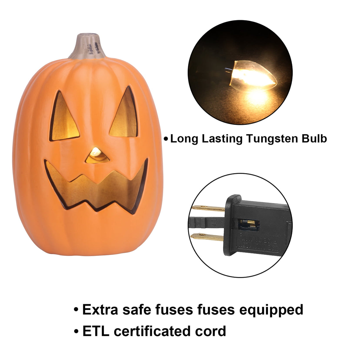 4Pack LED Lighted Jack O Lantern Indoor Outdoor Halloween Large Pumpkin Lantern Decoration