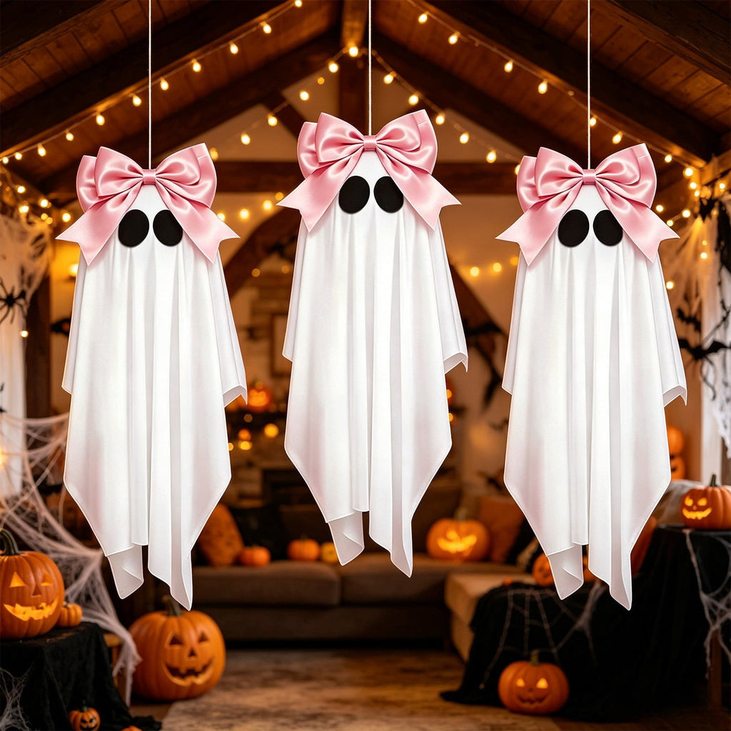 Halloween Decorations 3PC Light Up Ghost Spooky Ghost Decor with Remote for Porch Home Indoor Outdoor Garden Yard Lawn Party Decor