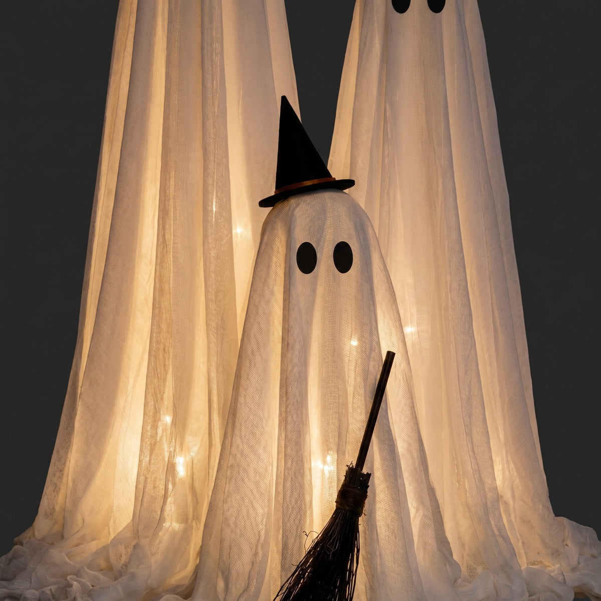 Halloween Decorations 3PC Light Up Ghost Spooky Ghost Decor with Remote for Porch Home Indoor Outdoor Garden Yard Lawn Party Decor