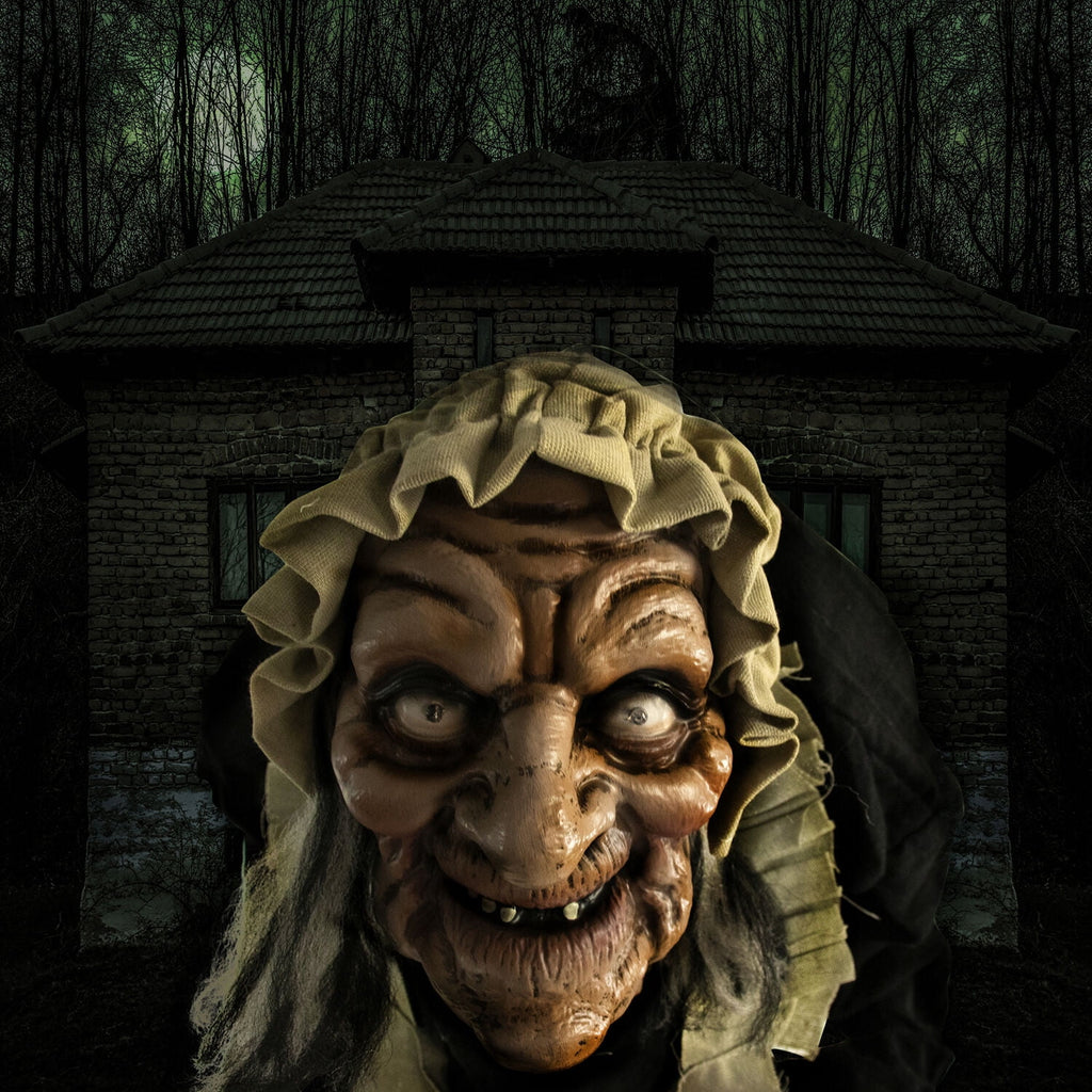 Haunted Hill Farm 5 ft Life-Size Animatronic Indoor/Covered Outdoor Zombie Maid Halloween Decoration, HHLADY-4FLSA