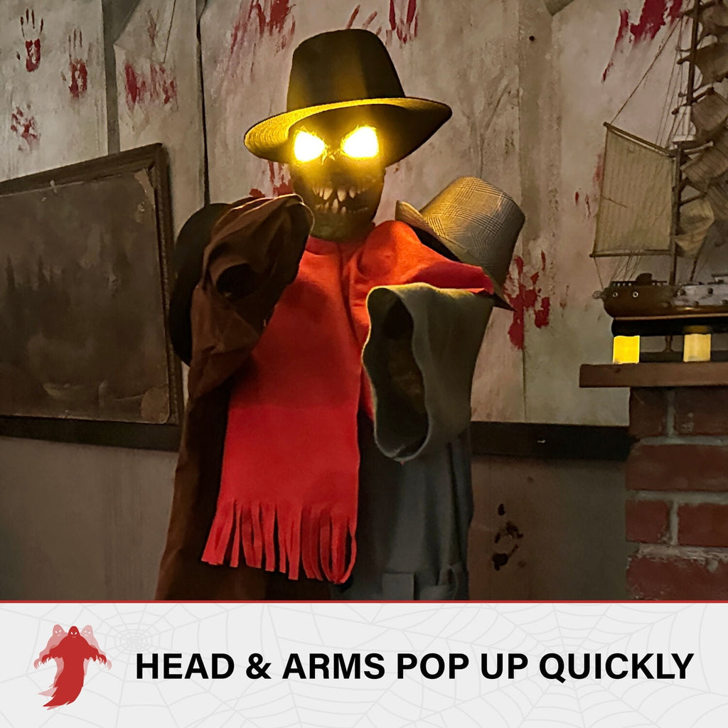 Haunted Hill Farm Life-Size Animatronic Coatrack Monster by Tekky Halloween Decoration, 5.6-Ft.