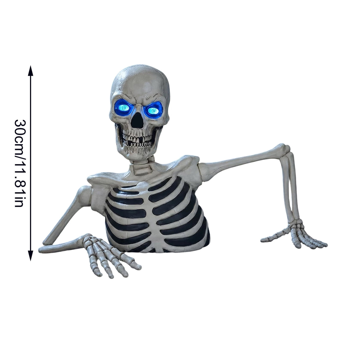 Halloween Ground Breaking Dynamic Skeleton LCD Eyes Scary Outdoor Halloween Decorations for Porch or Yard