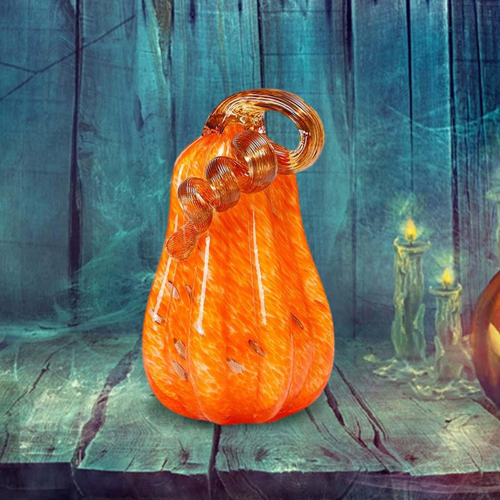 Glass Pumpkin Decoration Artificial Pumpkin for Halloween Thanksgiving Decor L