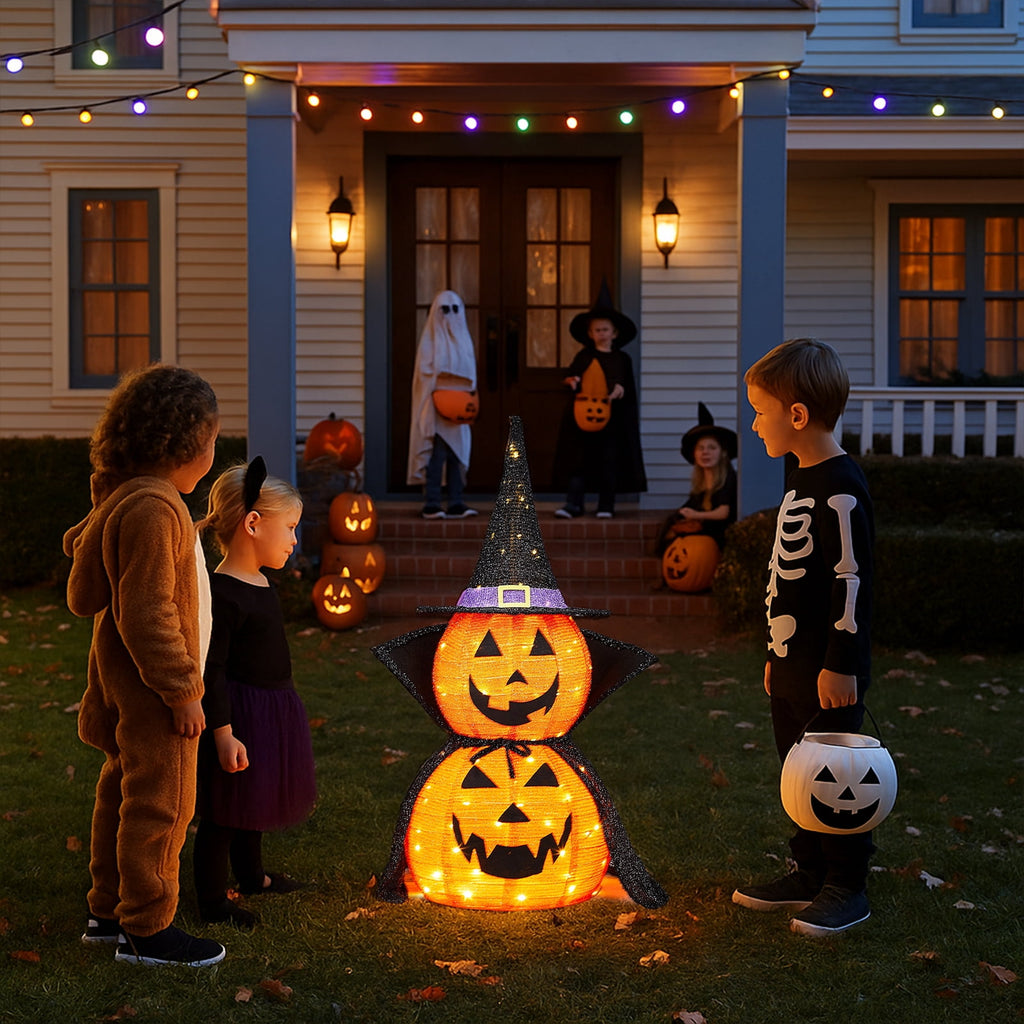 Ktaxon 3FT Pumpkins Halloween Lighted Pumpkin Outdoor Decoration for Holiday Lawn Garden Party,2Pcs