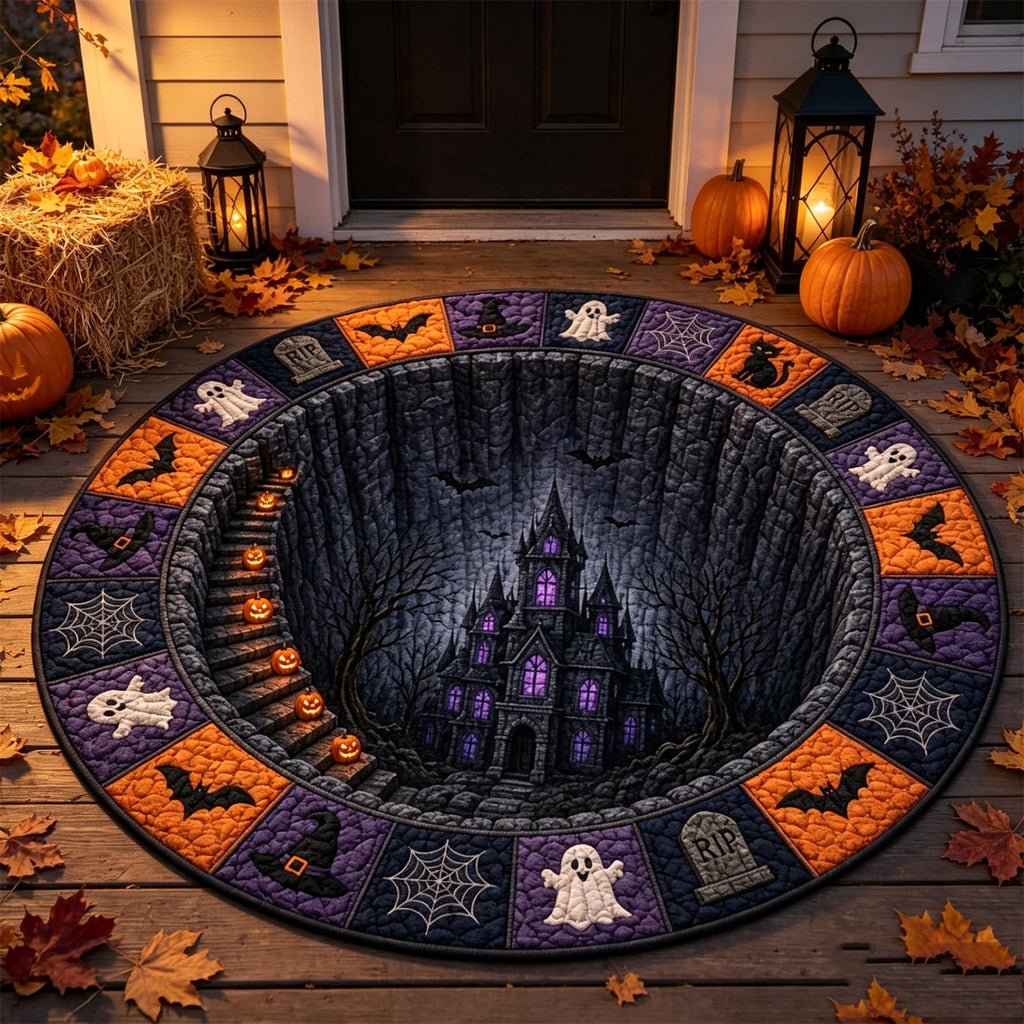 ZJNGJC 3D Circular Halloween Doormat Adding Whimsy Charm To Your Indoor Space With Weird Decoration For Festive Entryway C