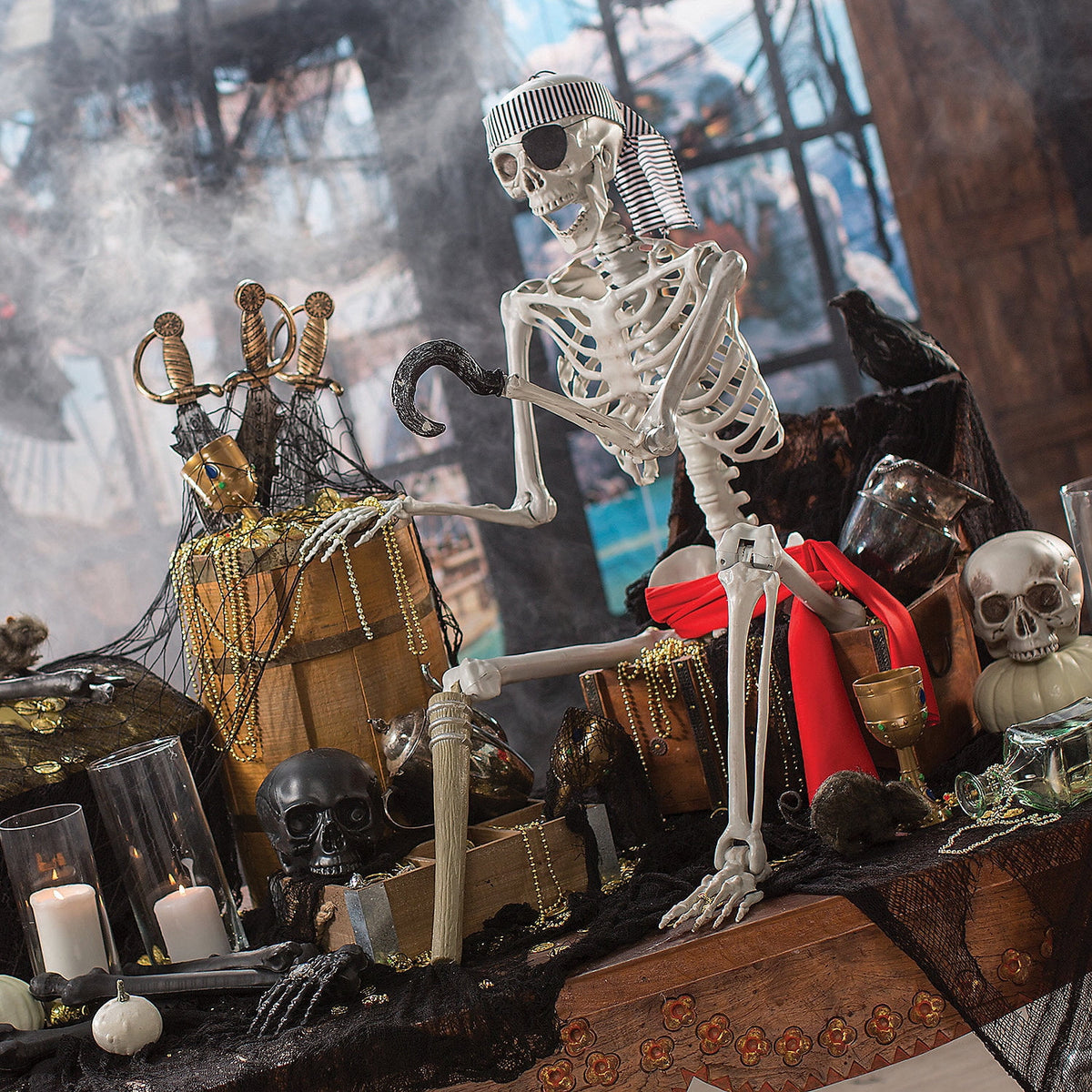 5 Foot Posable Pirate Skeleton - Home Decor - 1 Piece