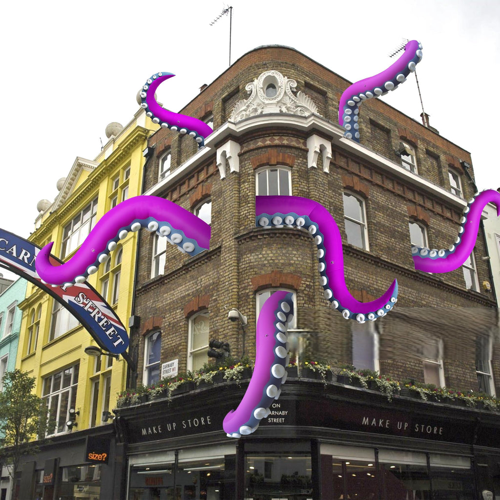 Wellcomer 3 Pcs Halloween Inflatable Octopus Tentacles Décor with Changing LED Lights