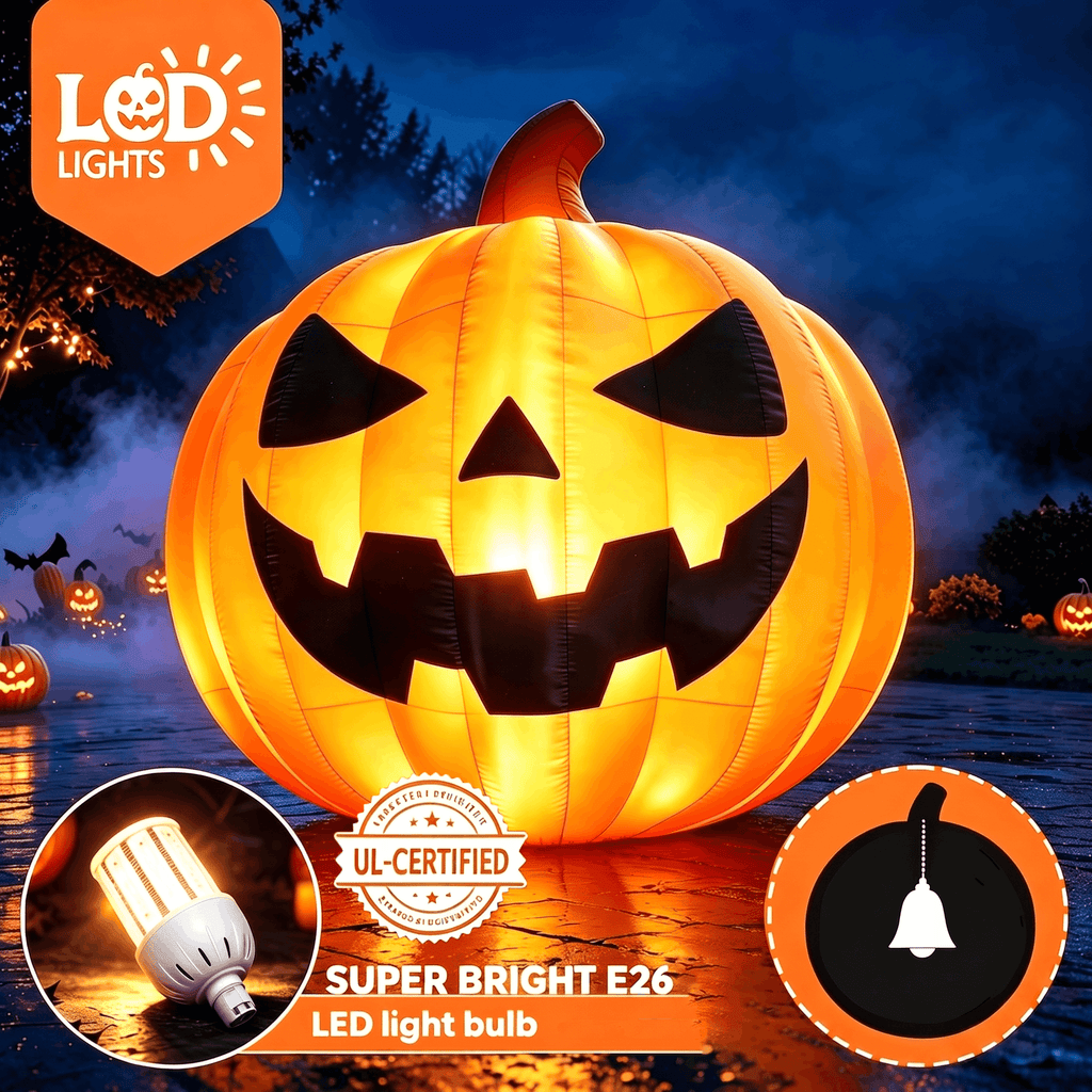 BPMIO 20FT Halloween Giant Inflatable Pumpkin Outdoor Yard Decoration with 550W Blower, 420D Oxford UL-Certified LED Light for Garden Commercial Party