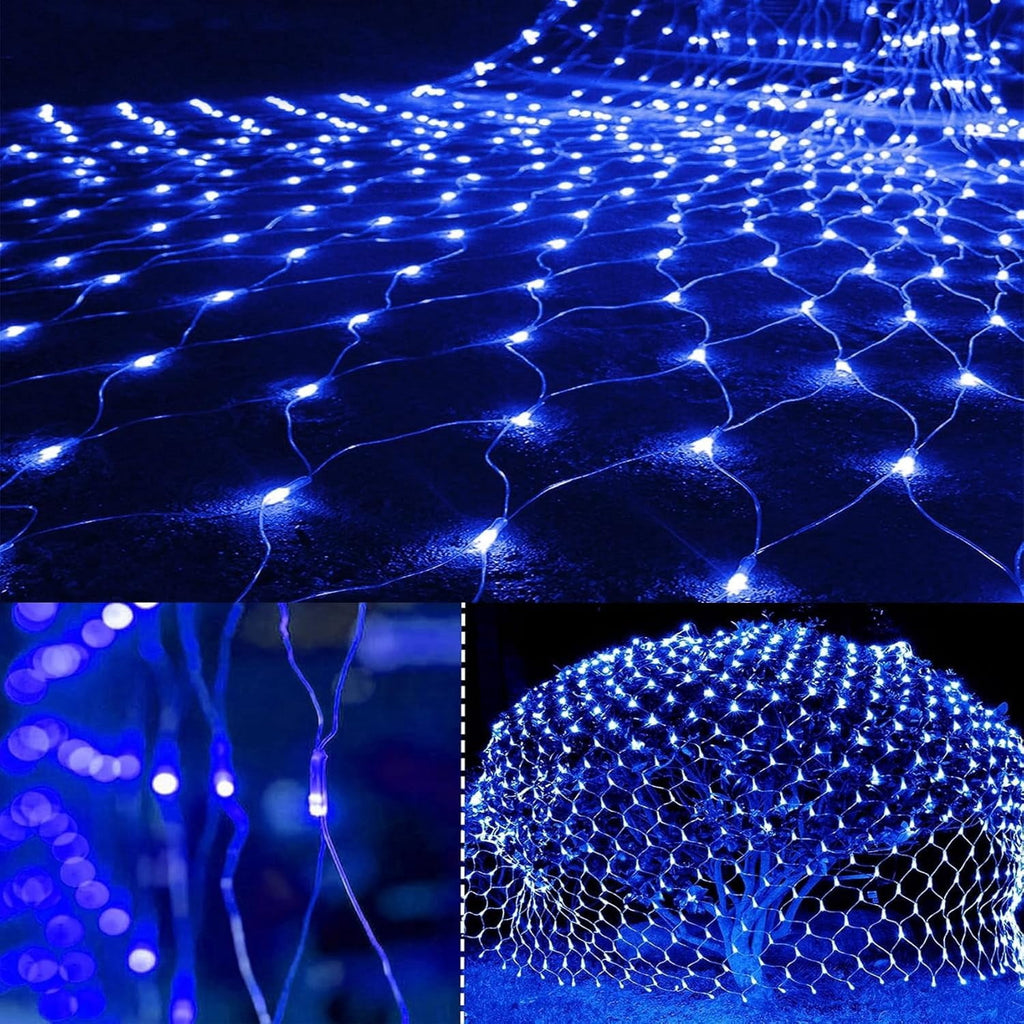 Garden Net Lights Battery Operated 4x6M 672LED Waterproof Net Mesh String Lights 8 Modes Fairy Lights for Indoor Outdoor Christmas Tree Bush Garden Backyard Décor