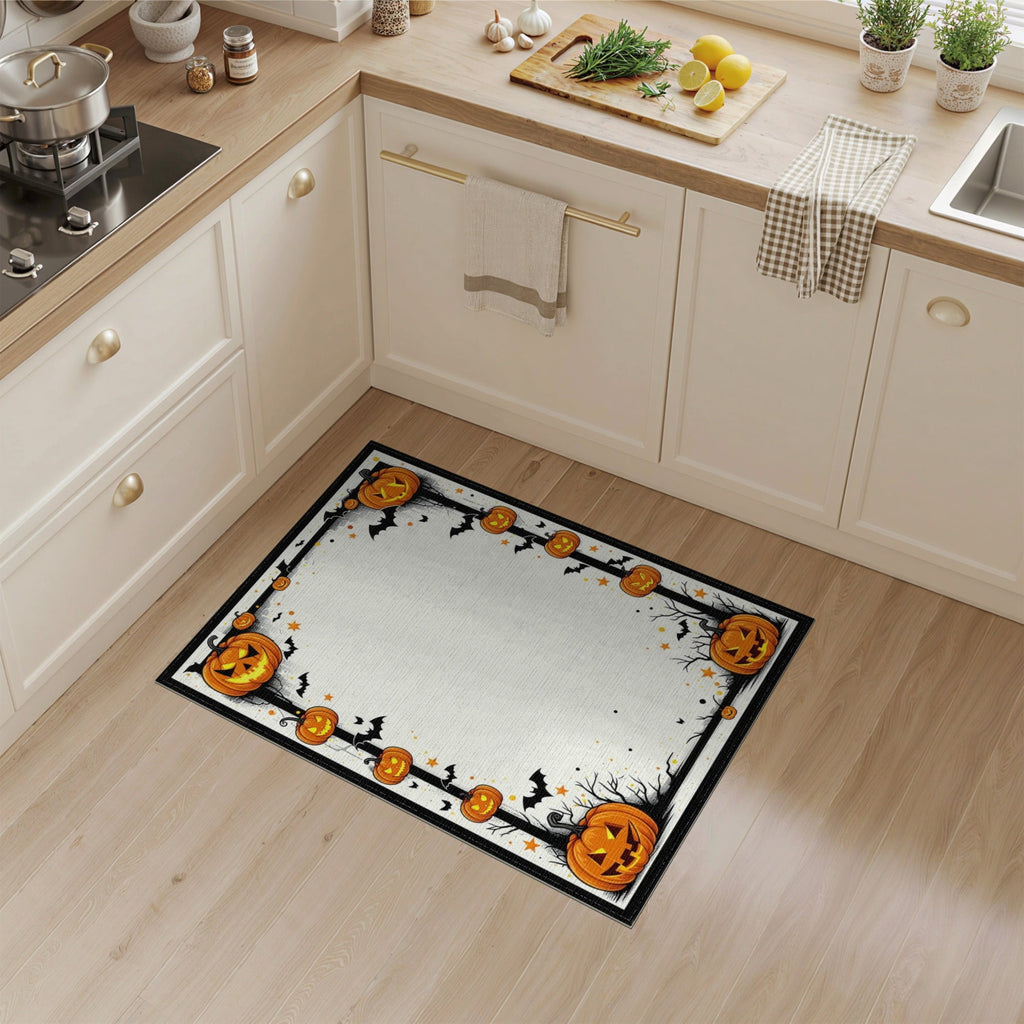 ODIKA Halloween Striped Pumpkin Ghost Farmhouse Welcome Fallc Door Pet Friendly & Kids Safe Play for Playroom, Bedroom, Reading Nook