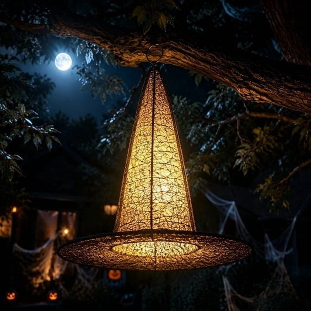 Clearance Witch Hat Halloween Light, LED Hanging Witch Hat Decoration,Battery Operated Spooky Lamp for Indoor Outdoor Party, Porch, Mantel Decor