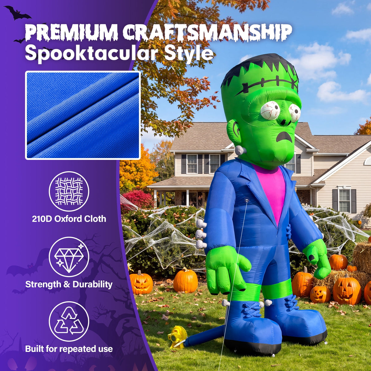 Wellcomer 20ft Giant Inflatable Frankenstein with Blower - Halloween Outdoor Decor