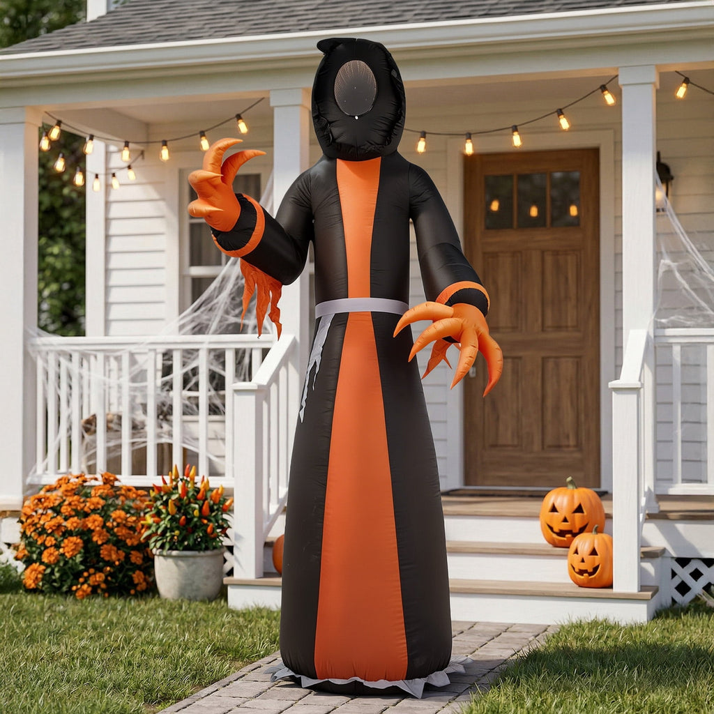 Zimtown 12 FT Halloween Inflatable Grim Reaper with Mirror Tunnel Face,Outdoor Halloween Decoration