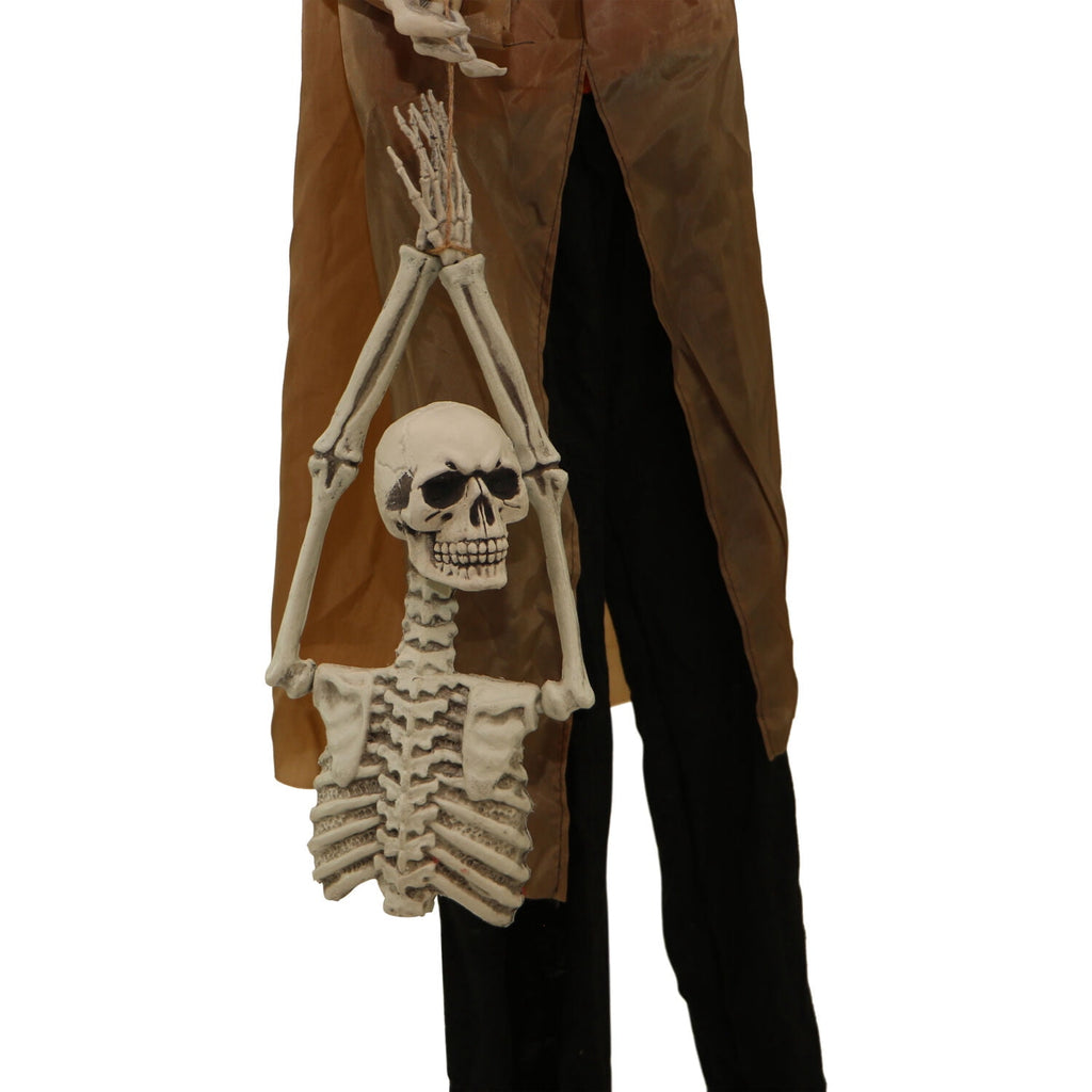 Haunted Hill Farm 5.25 ft Jebediah Bones Animatronic Gravekeeper, Indoor or Covered Outdoor Halloween Decor, Red LED Eyes, Battery-Operated, HHGRVKPR-1FLSA