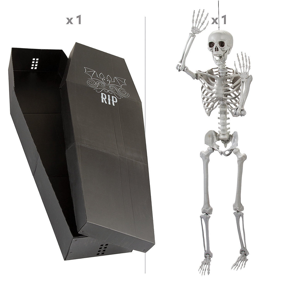 5' Skeleton & Coffin Decorating Kit - 2 Pc