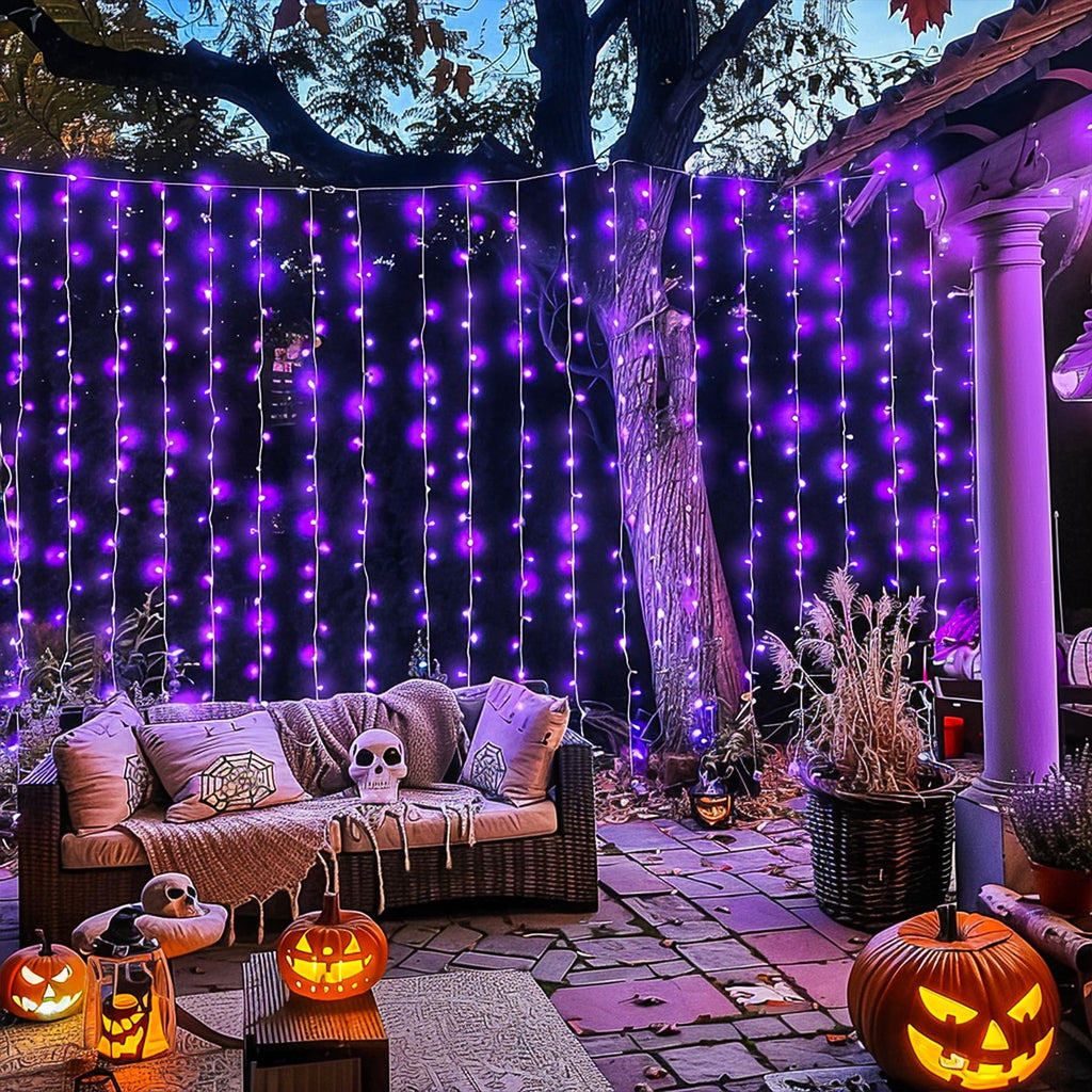 9.5x29.5ft Curtain Lights 900 LED White Indoor Outdoor Decor
