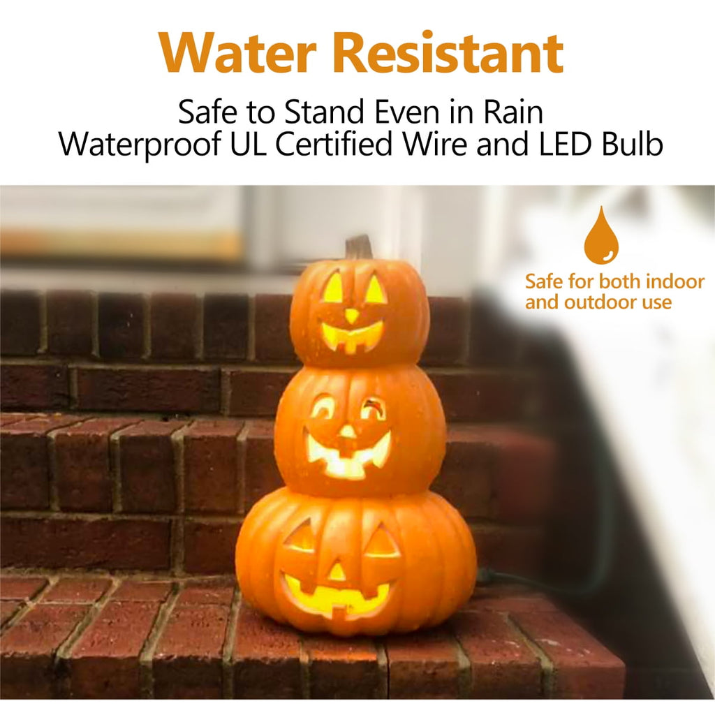 4Pack LED Lighted Jack O Lantern Indoor Outdoor Halloween Large Pumpkin Lantern Decoration