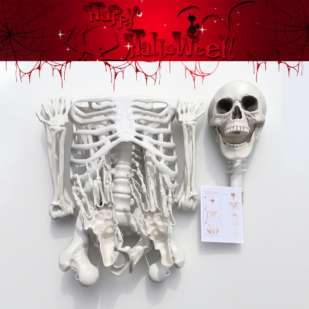 Skeleton, Halloween, Life-Size Posable, Realistic Movable Joints, Haunted House Yard Indoor Outdoor Decor, 5.4ft