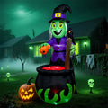 6 FT Halloween Inflatables Witch with Cauldron Outdoor Decoration, Blow Up Witch with Build-in LED Lights, Halloween Blow Ups Yard Decorations for Outside Vacation Lawn Porch Holiday Decor