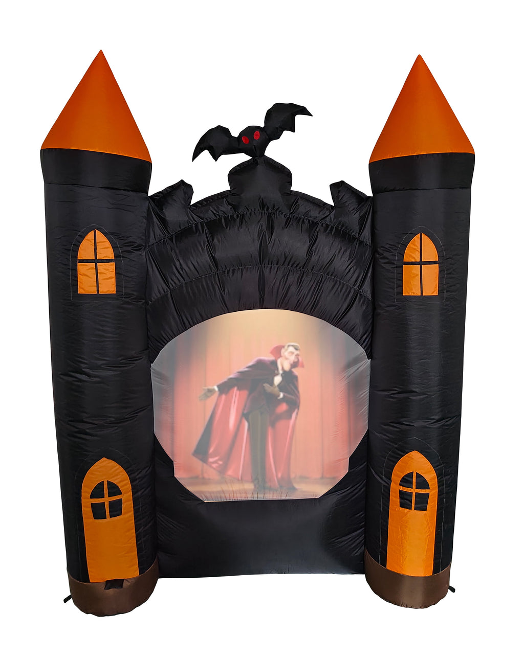 7 Ft Inflatable Haunted Castle with Built in Video Projector & Speaker, 63 Minutes of Halloween Animations & Spooky Music, Self Inflating Outdoor Halloween Yard Decoration