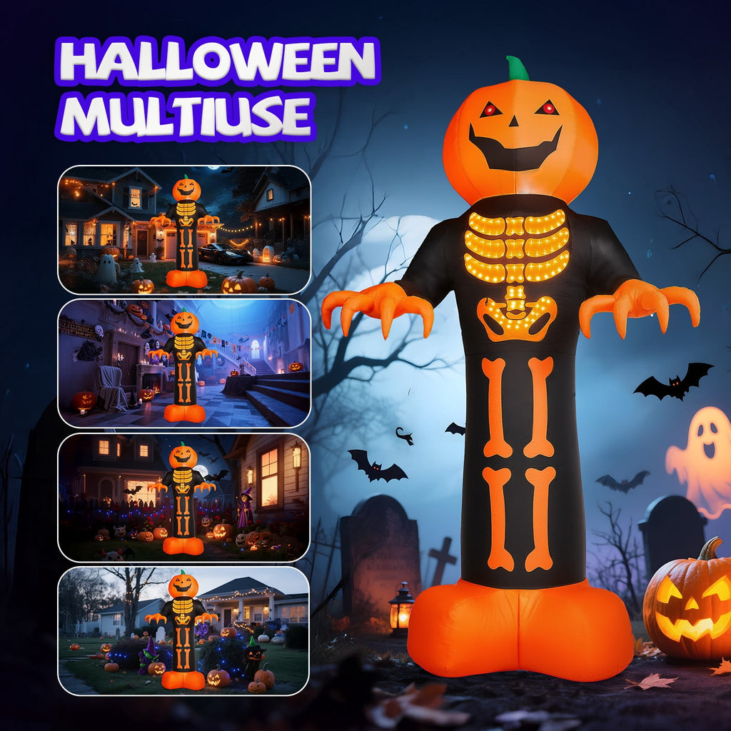 UBesGoo 12FT Halloween Pumpkin Man Outdoor Halloween Inflatables,LED Lighted Decorations