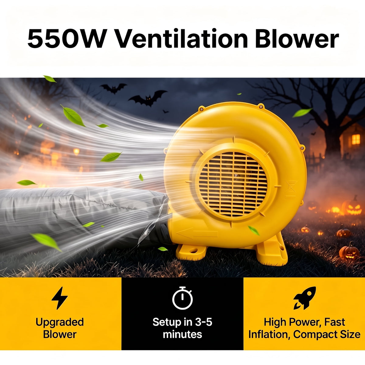 BPMIO 20FT Halloween Giant Inflatable Pumpkin Outdoor Yard Decoration with 550W Blower, 420D Oxford UL-Certified LED Light for Garden Commercial Party
