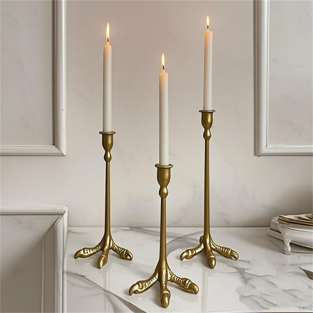 KCAHPAN Antique Inspireds Metal Claws Candle Holder Stand for Tapers Candle for Halloweens