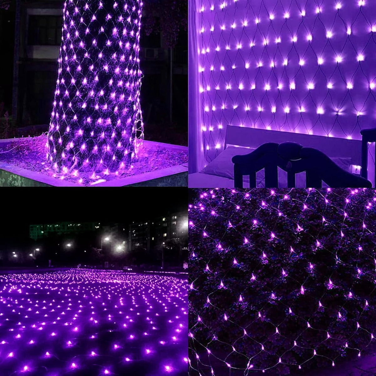 Garden Net Lights, Battery Operated 672 LED Waterproof Net Mesh Lights with 8 Modes, 6x4M Fairy String Lights for Outdoor Indoor Christmas Tree, Bush, Backyard, Garden, Party Décor