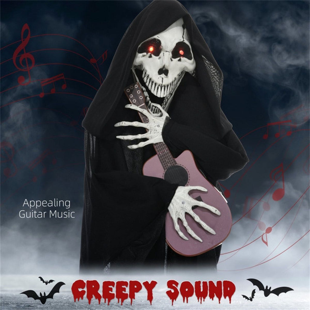 3.9FT Animated Halloween Pumpkin Ghost Prop Sound Activated with Red Glowing Eyes