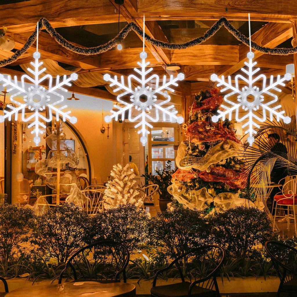 Christmas Light Motif,29 inch 288 LED Snowflake Meteor for Christmas,Party,Festival,Halloween,Window,Home(Cool White)