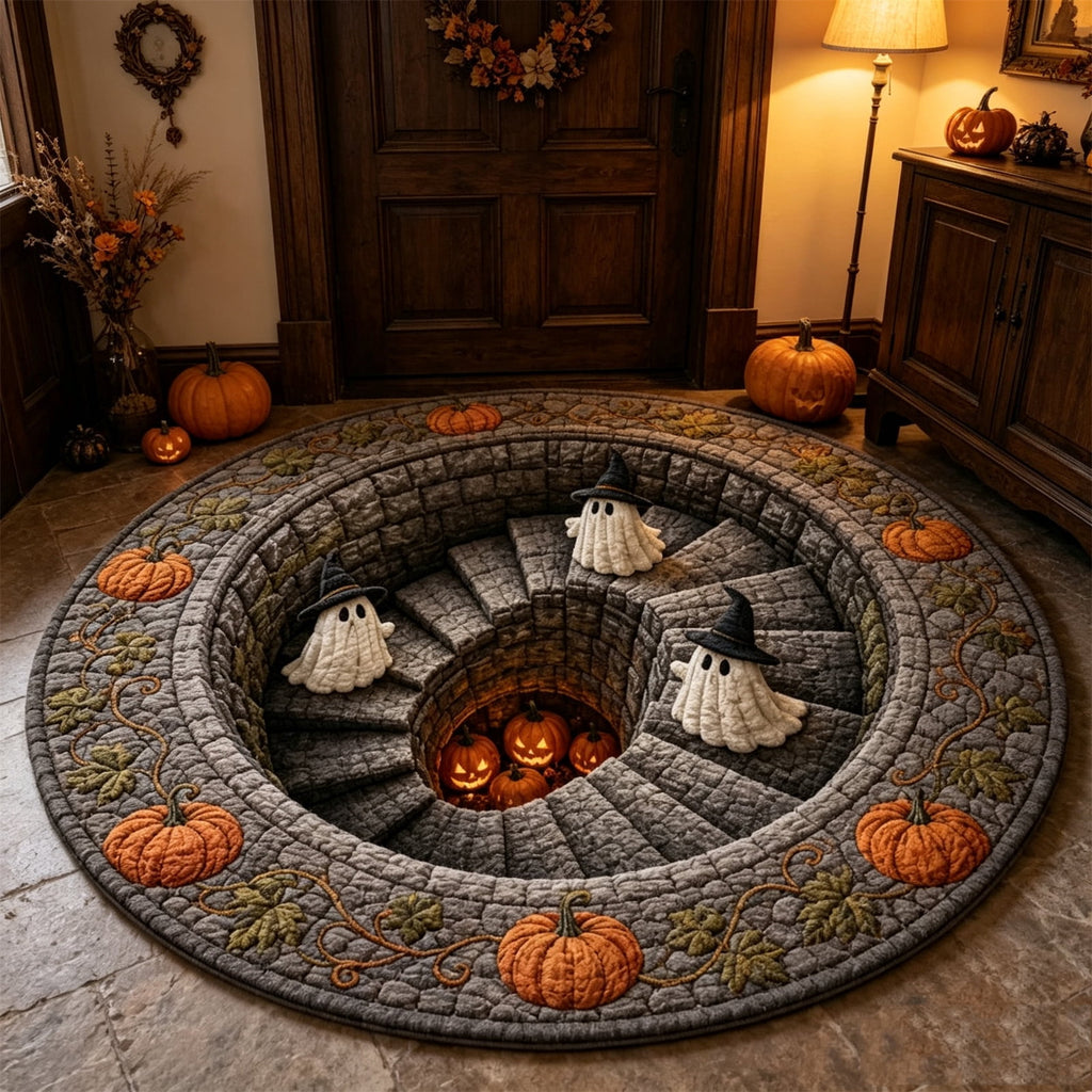ZJNGJC 3D Circular Halloween Doormat Whimsy Charm Decoration For Your Indoor Space Weird And Unique Entryway Rug D