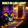 6FT Inflatable Black Cat Halloween Outdoor Decor with Built-in LED Lights Waterproof Polyester Blow Up Ornament for Yard Garden Party