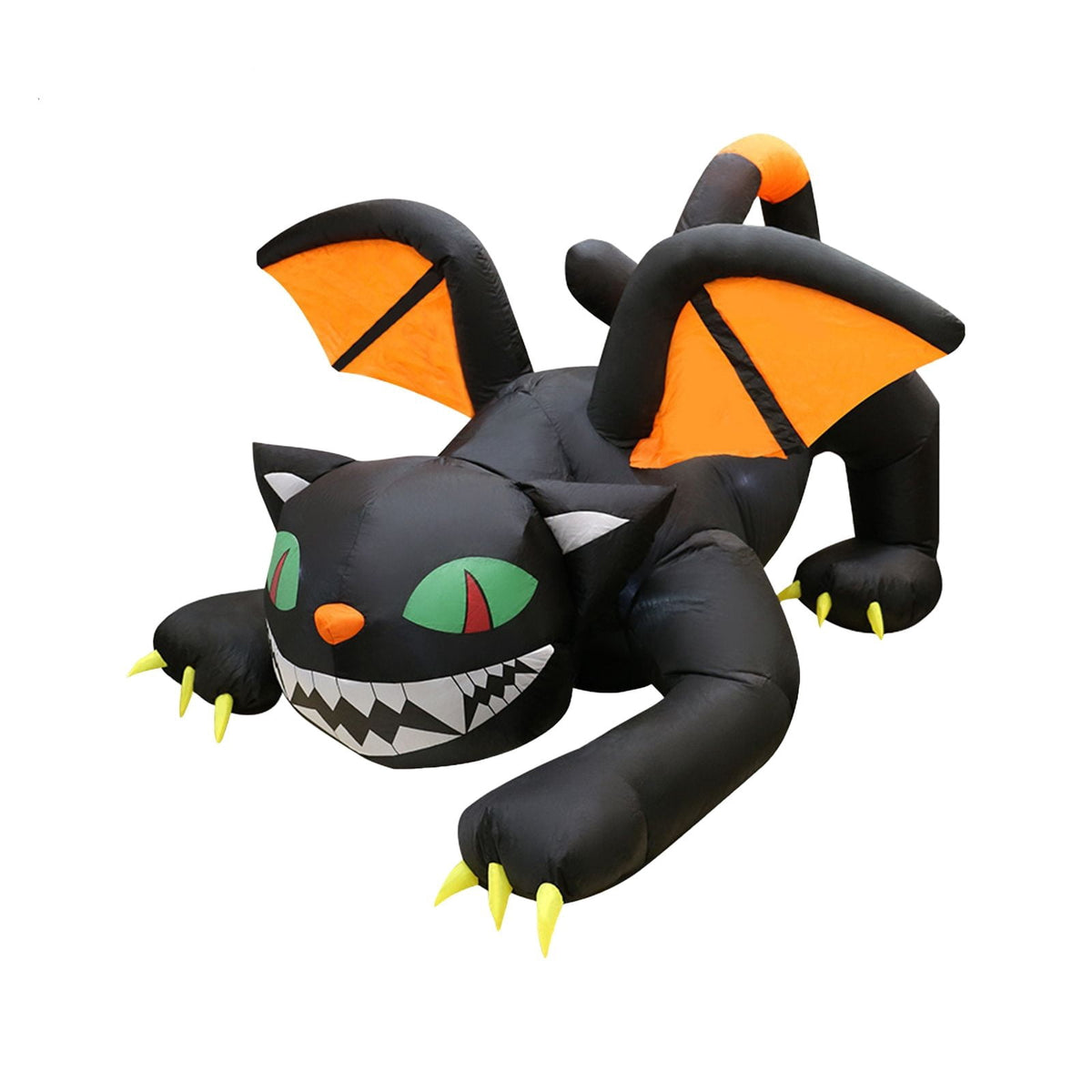 6FT Inflatable Black Cat Halloween Outdoor Decor with Built-in LED Lights Waterproof Polyester Blow Up Ornament for Yard Garden Party