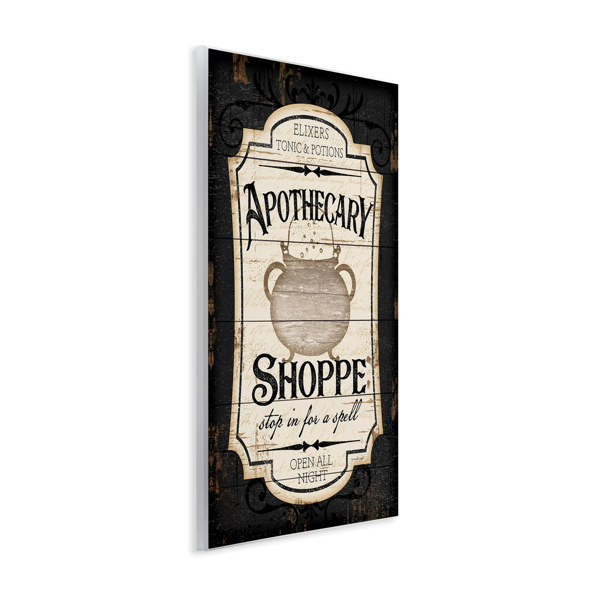 Stupell Industries Apothecary Shoppe Spooky Halloween Sign Witch Potion Cauldron, 30 x 40, Design by Jennifer Pugh